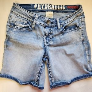 Hydraulic Potassium Lola Curvy Rolled-Cuff Denim Shorts Sz 5/6